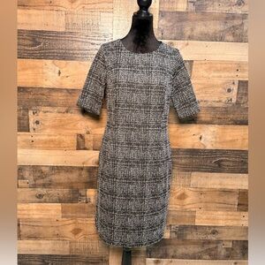 Lands’ End Women's Black Tan Dress Short Sleeve Size 12 AB 771